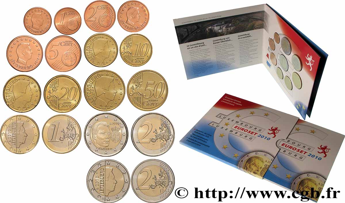 LUXEMBOURG SÉRIE Euro BRILLANT UNIVERSEL  2010 Brilliant Uncirculated