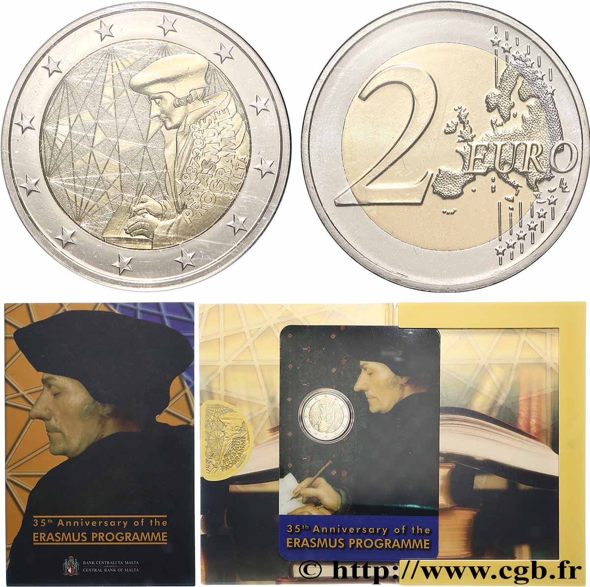 MALTA BLISTER BU 2 Euro 35 ANS DU PROGRAMME ERASMUS 2022