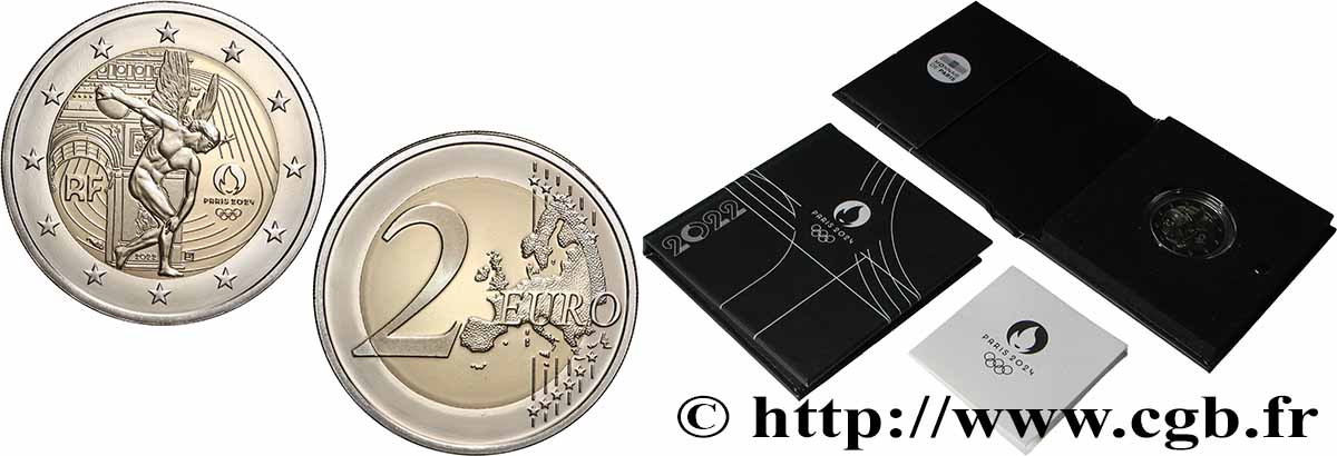 FRANKREICH BELLE EPREUVE 2 Euro JO PARIS 2024  2022