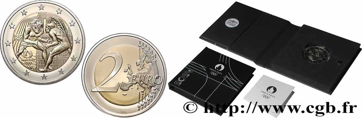 FRANCE Belle Épreuve 2 Euro LA SEMEUSE JO PARIS 2024 2024 Proof set