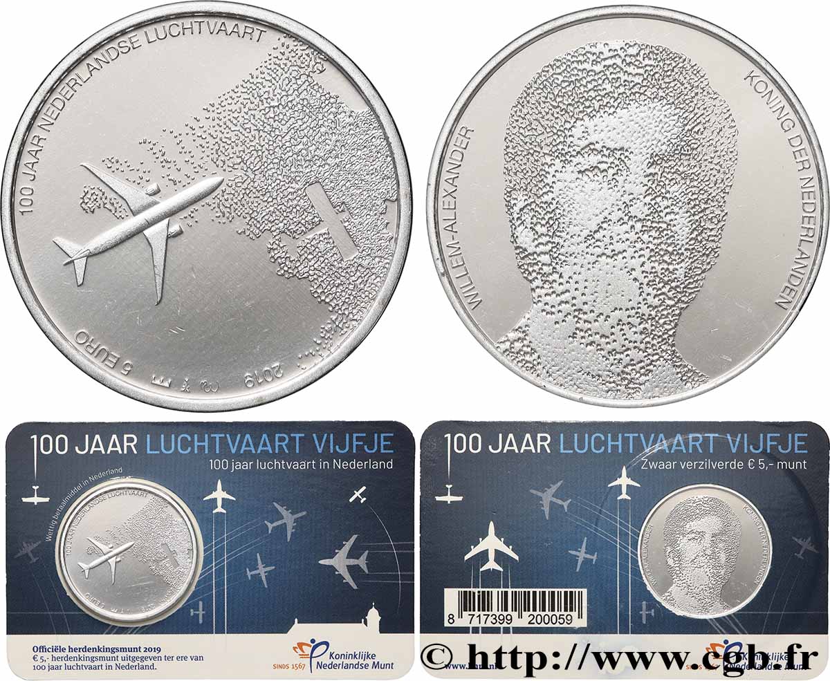 NIEDERLANDE Coin-Card 5 Euro LUCHTVAART 2019
