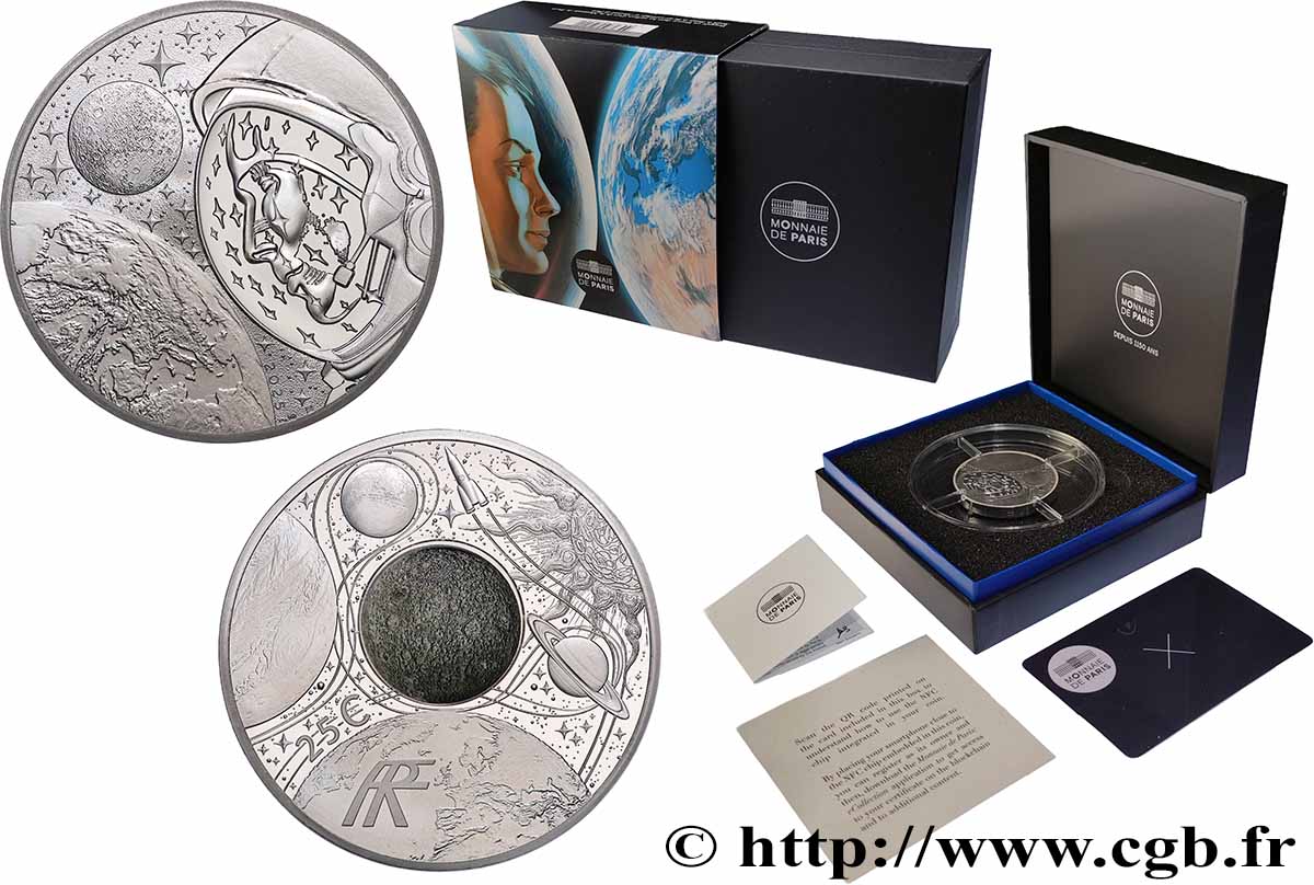 FRANCE BELLE EPREUVE 25 Euro L’ODYSSÉE SPATIALE AVEC THOMAS PESQUET (avec puce) 2025 BE