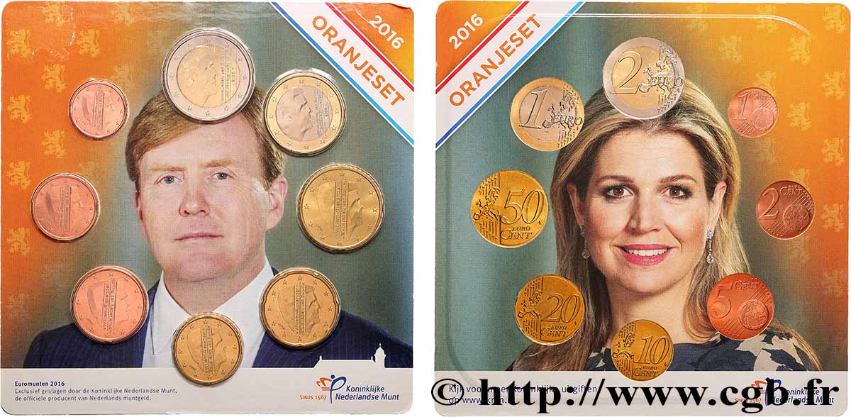 NIEDERLANDE SÉRIE Euro FDC - Willem-Alexander  2016