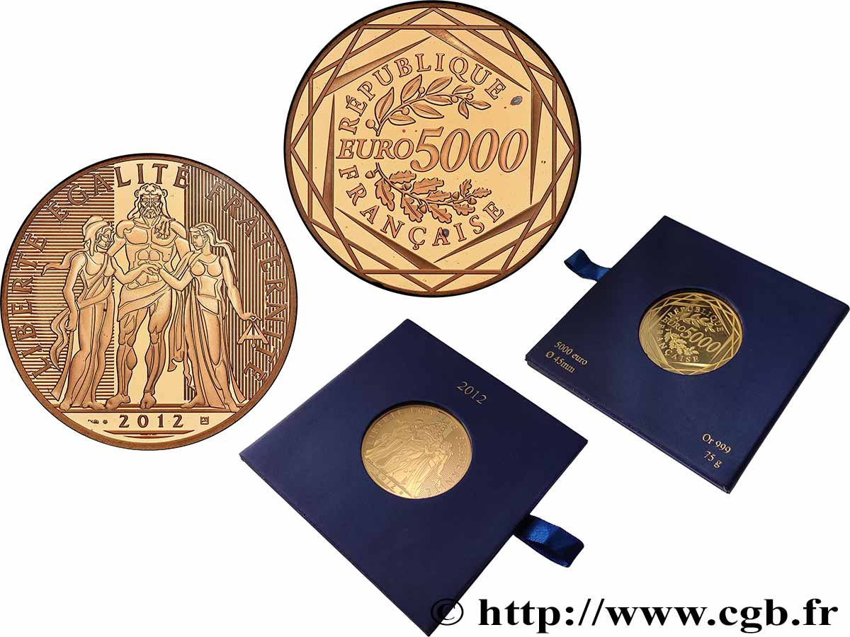GOLD, PALLADIUM & PLATINUM INVESTMENT 5000 Euro HERCULE 2012 MS