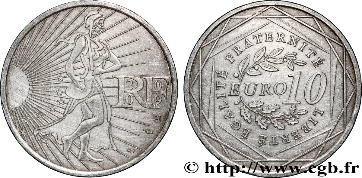 FRANCE 10 Euro LA SEMEUSE 2009 AU