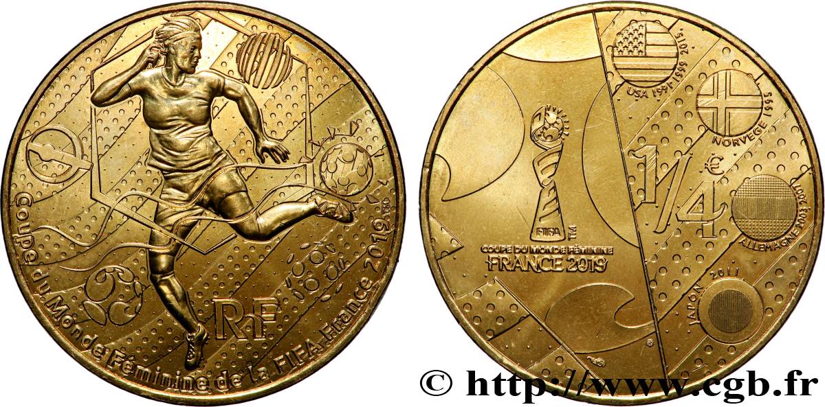 FRANKREICH 1/4 Euro COUPE DU MONDE FÉMININE DE FOOTBALL 2019