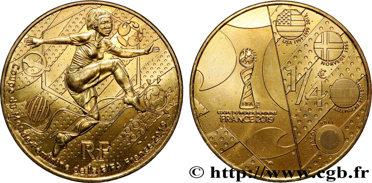 FRANKREICH 1/4 Euro COUPE DU MONDE FÉMININE DE FOOTBALL 2019
