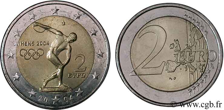 GRIECHENLAND 2 euro JEUX OLYMPIQUES D ATHÈNES 2004 tranche A 2004