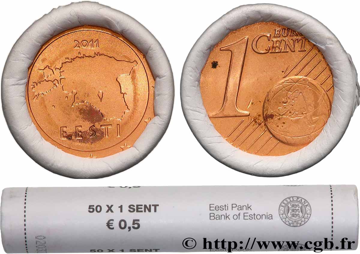 ESTLAND Rouleau 50 x 1 Cent EESTI 2011