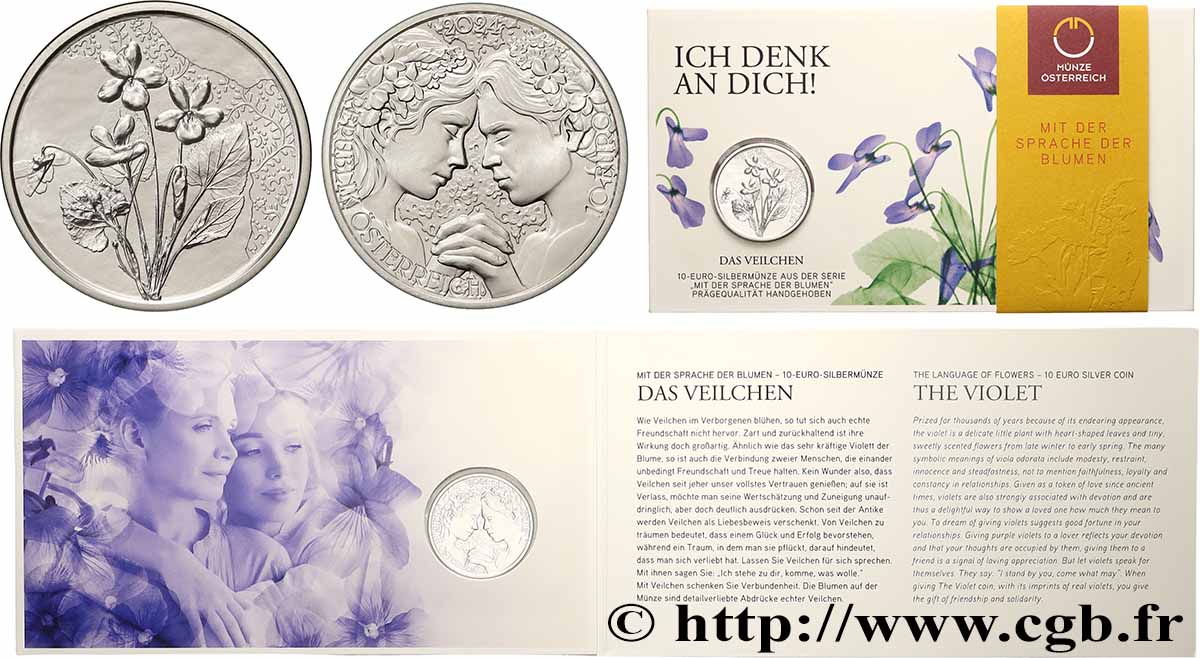 ARGENT D&nbsp;INVESTISSEMENT 1/2 Oz - 10 Euro Violette 2024 FDC