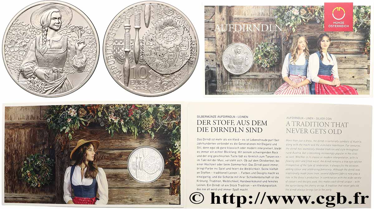 SILVER INVESTMENT 1/2 Oz - 10 Euro Le Dirndl 2024 MS