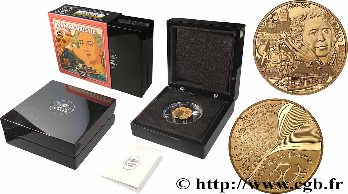 FRANCE BELLE EPREUVE 50 Euro (1/4 Oz) AGATHA CHRISTIE 2026 BE