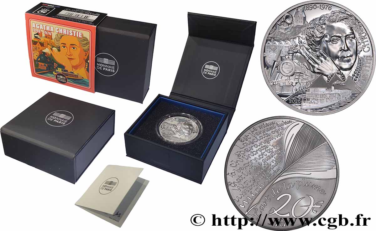 FRANCE BELLE EPREUVE 20 Euro AGATHA CHRISTIE 2026 BE