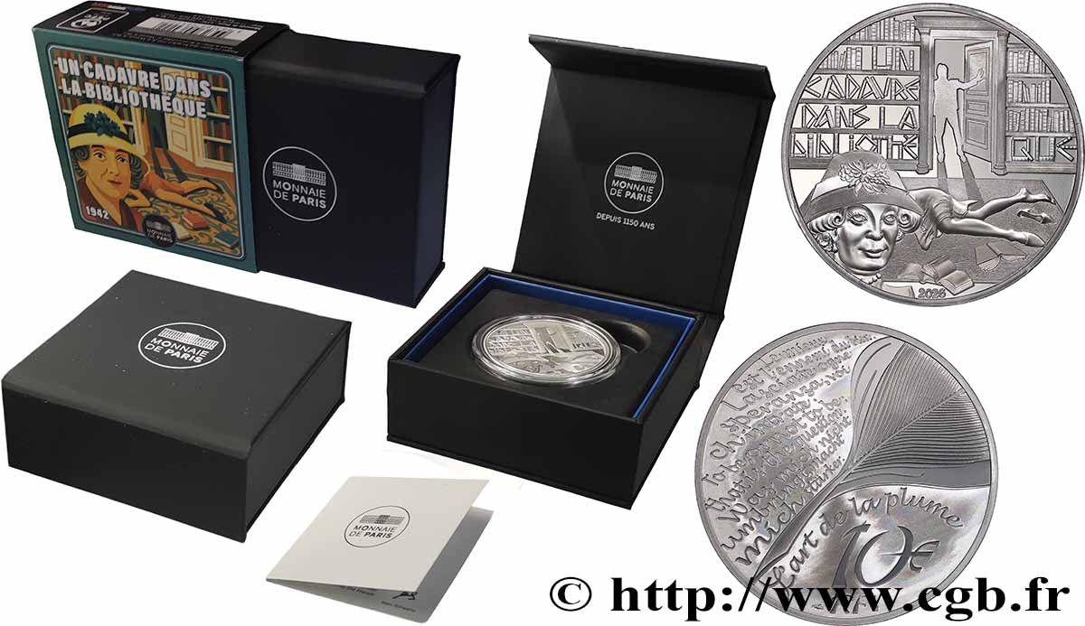 FRANCE BELLE EPREUVE 10 Euro AGATHA CHRISTIE - UN CADAVRE DANS LA BIBLIOTHÈQUE 2026 BE