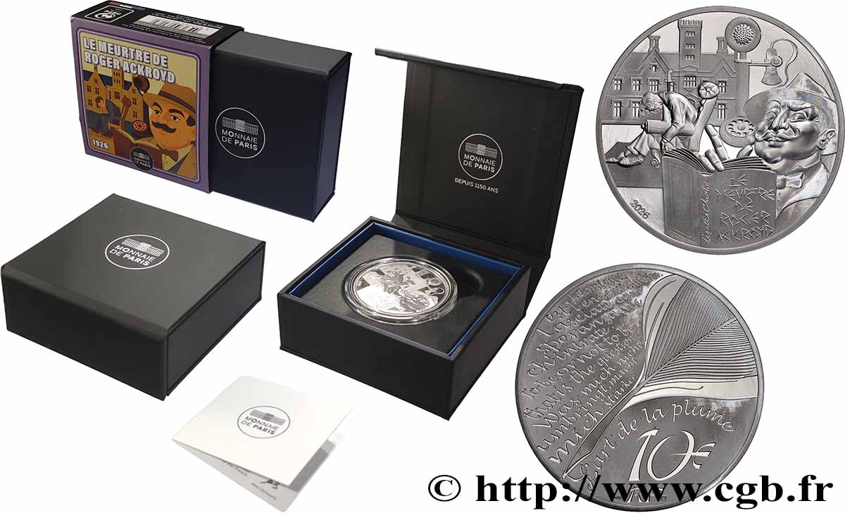FRANCE BELLE EPREUVE 10 Euro AGATHA CHRISTIE - LE MEURTRE DE ROGER ACKROYD 2026 BE