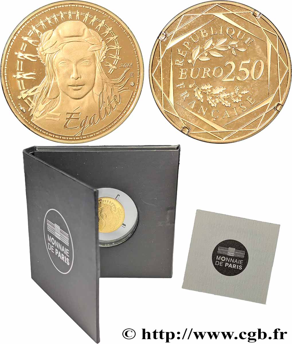 OR, PALLADIUM ET PLATINE INVESTISSEMENT Belle Épreuve 250 Euro MARIANNE 2018 BE
