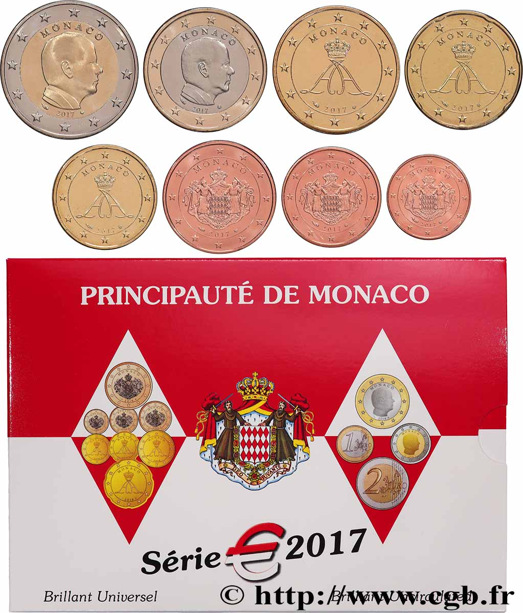 MONACO SÉRIE Euro BRILLANT UNIVERSEL  2017 Brilliant Uncirculated