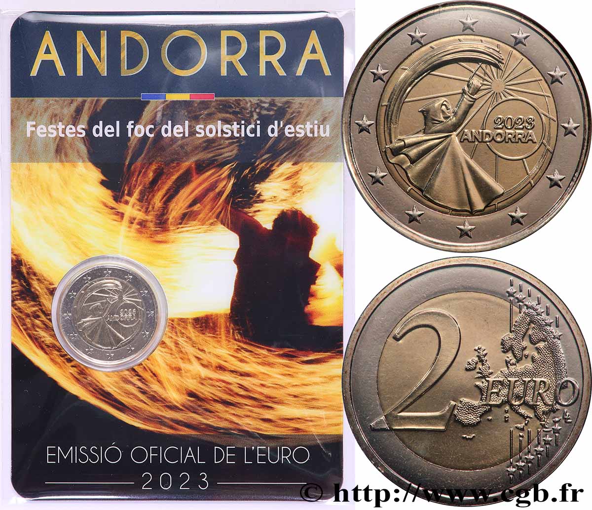 ANDORRA Coin-card 2 Euro FESTIVAL DU SOLSTICE D’ÉTÉ 2023