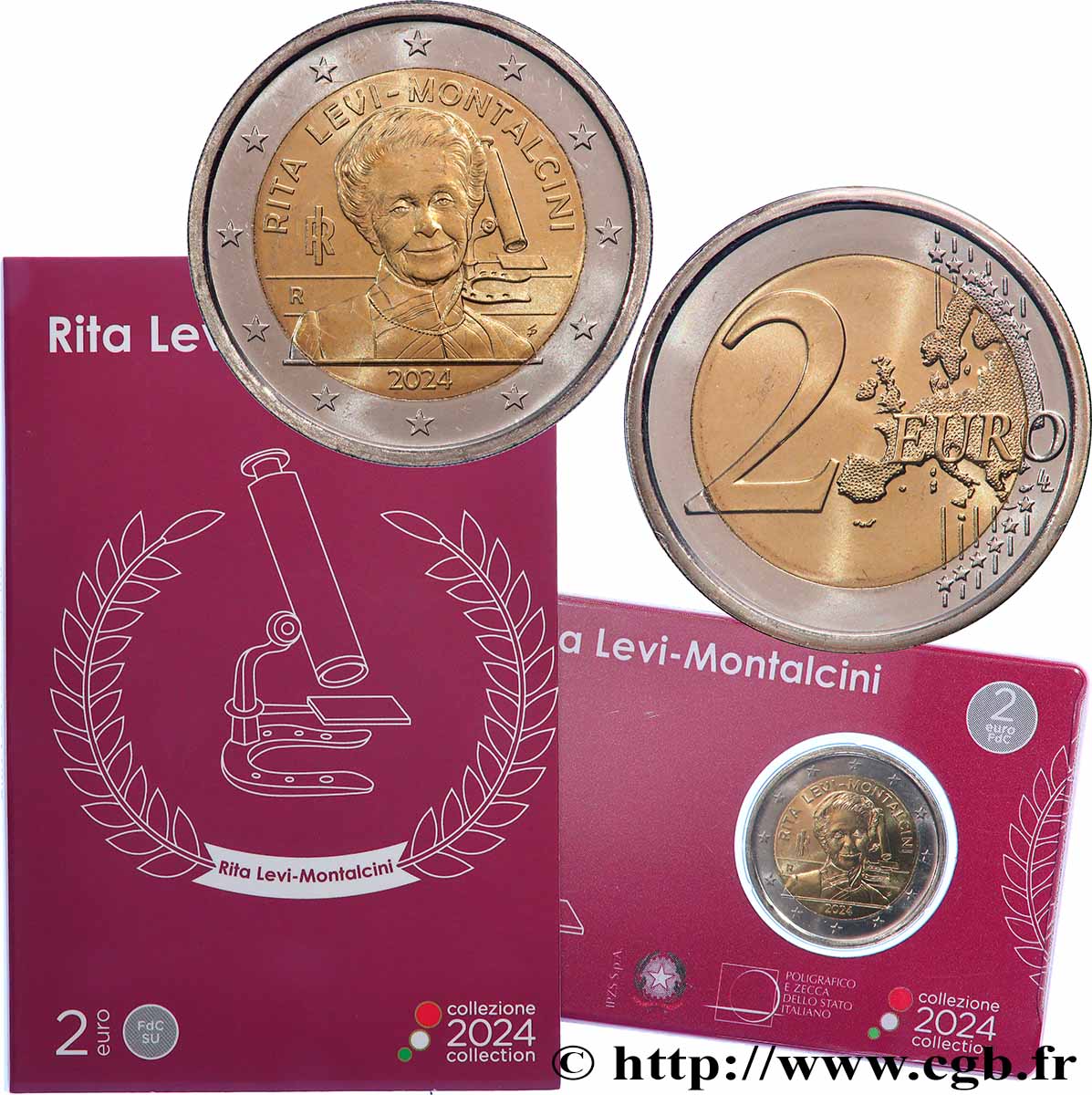 ITALIEN Coin-card 2 Euro RITA LEVI MONTALCINI 2024