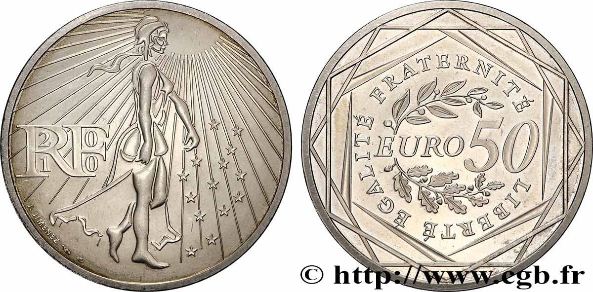 FRANCE 50 Euro LA SEMEUSE 2010 SPL