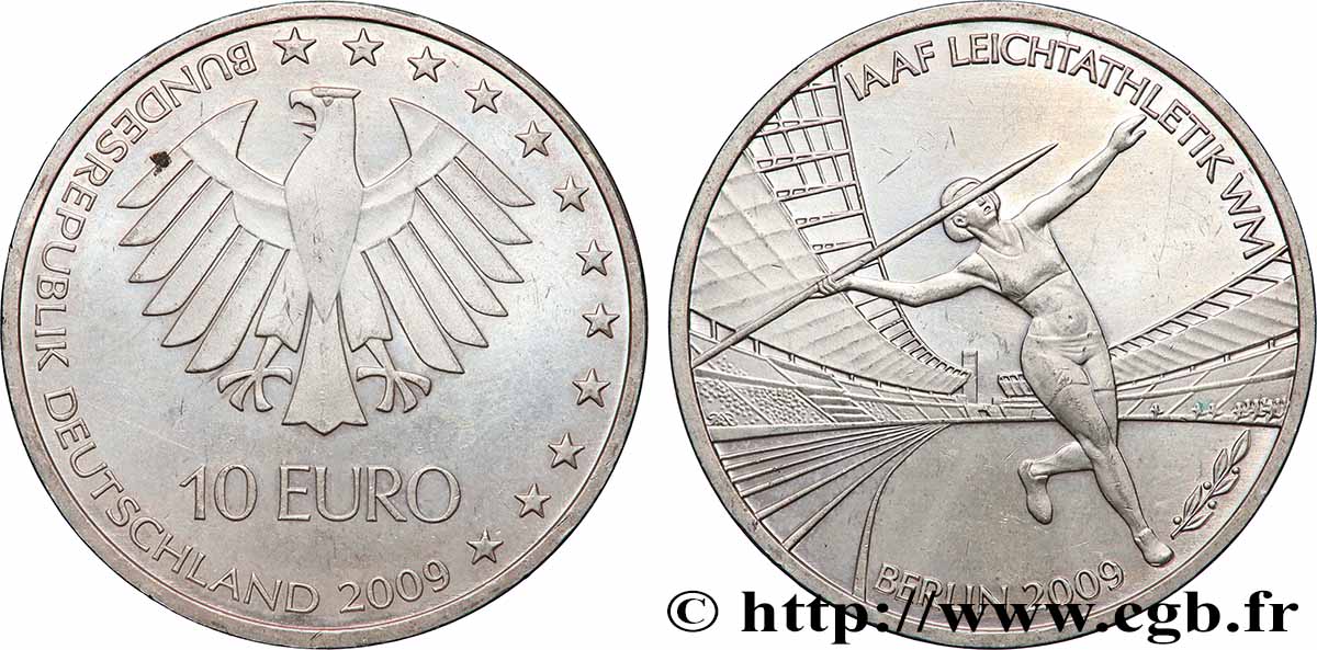 ALLEMAGNE 10 euro COUPE DU MONDE D&nbsp;ATHLÉTISME IAAF DE BERLIN 2009 SUP