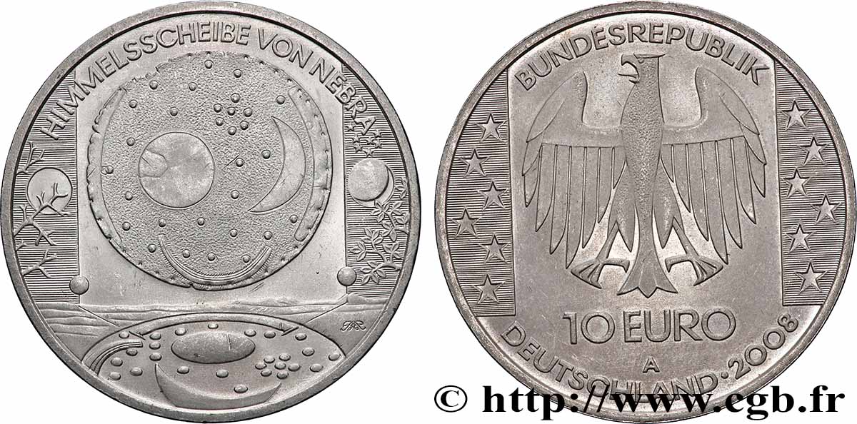 GERMANIA 10 Euro LE DISQUE DE NEBRA 2008 MS