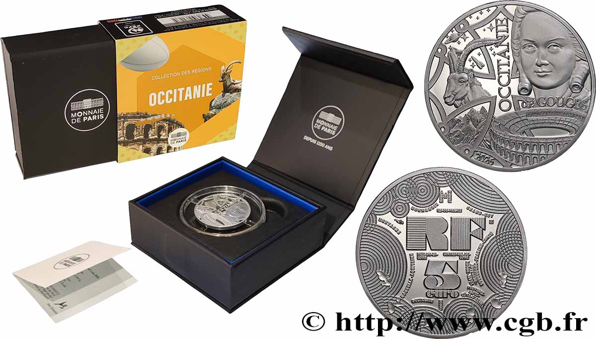 FRANCE BELLE EPREUVE 5 Euro RÉGIONS - OCCITANIE 2026 BE