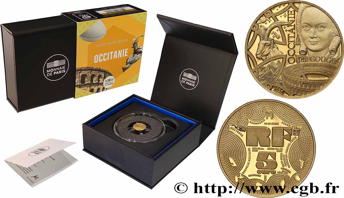 FRANCE BELLE EPREUVE 5 Euro (or) RÉGIONS - OCCITANIE 2026 BE