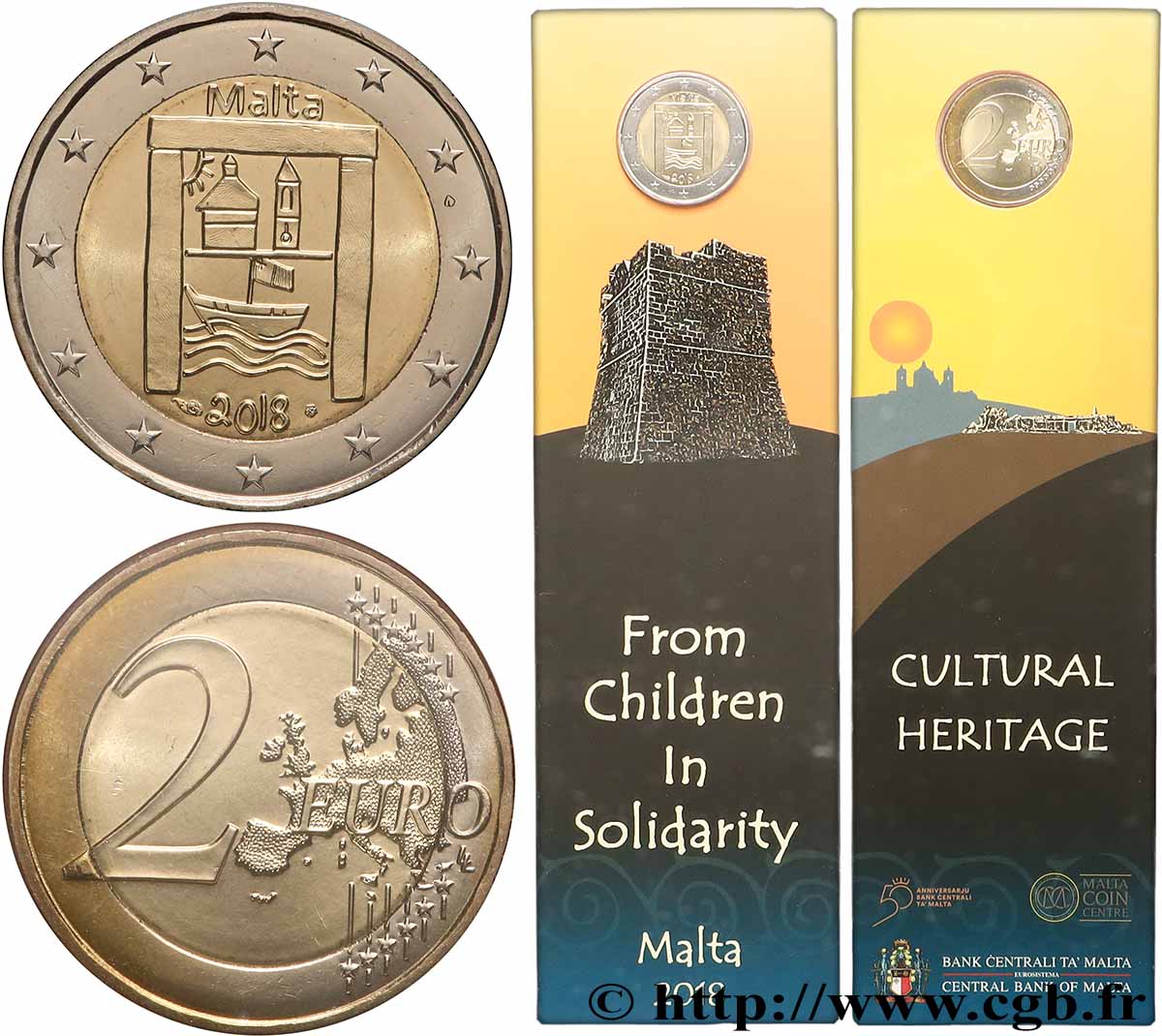 MALTA 2 Euro CULTURAL HERITAGE 2018 Brilliant Uncirculated