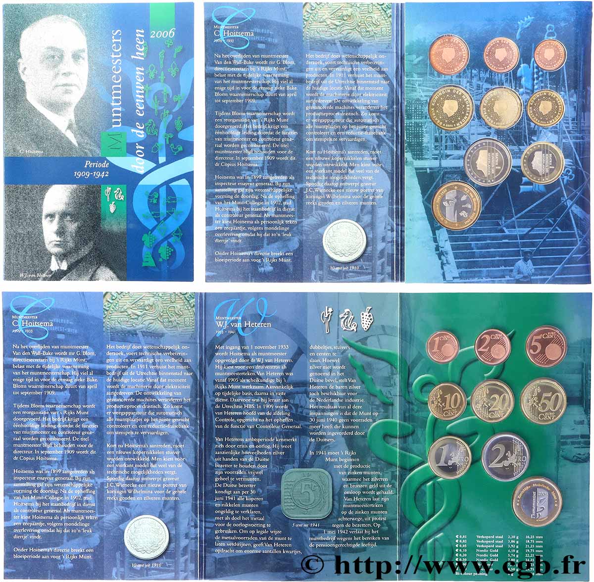 PAYS-BAS SÉRIE Euro BRILLANT UNIVERSEL - Maîtres des monnaies 2006 BU