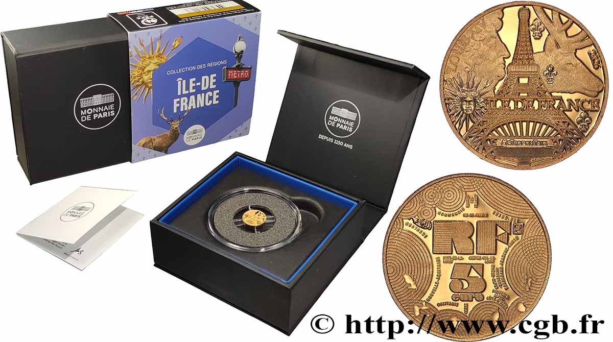FRANCE BELLE EPREUVE 5 Euro (or) RÉGIONS - ÎLE DE FRANCE 2026 BE