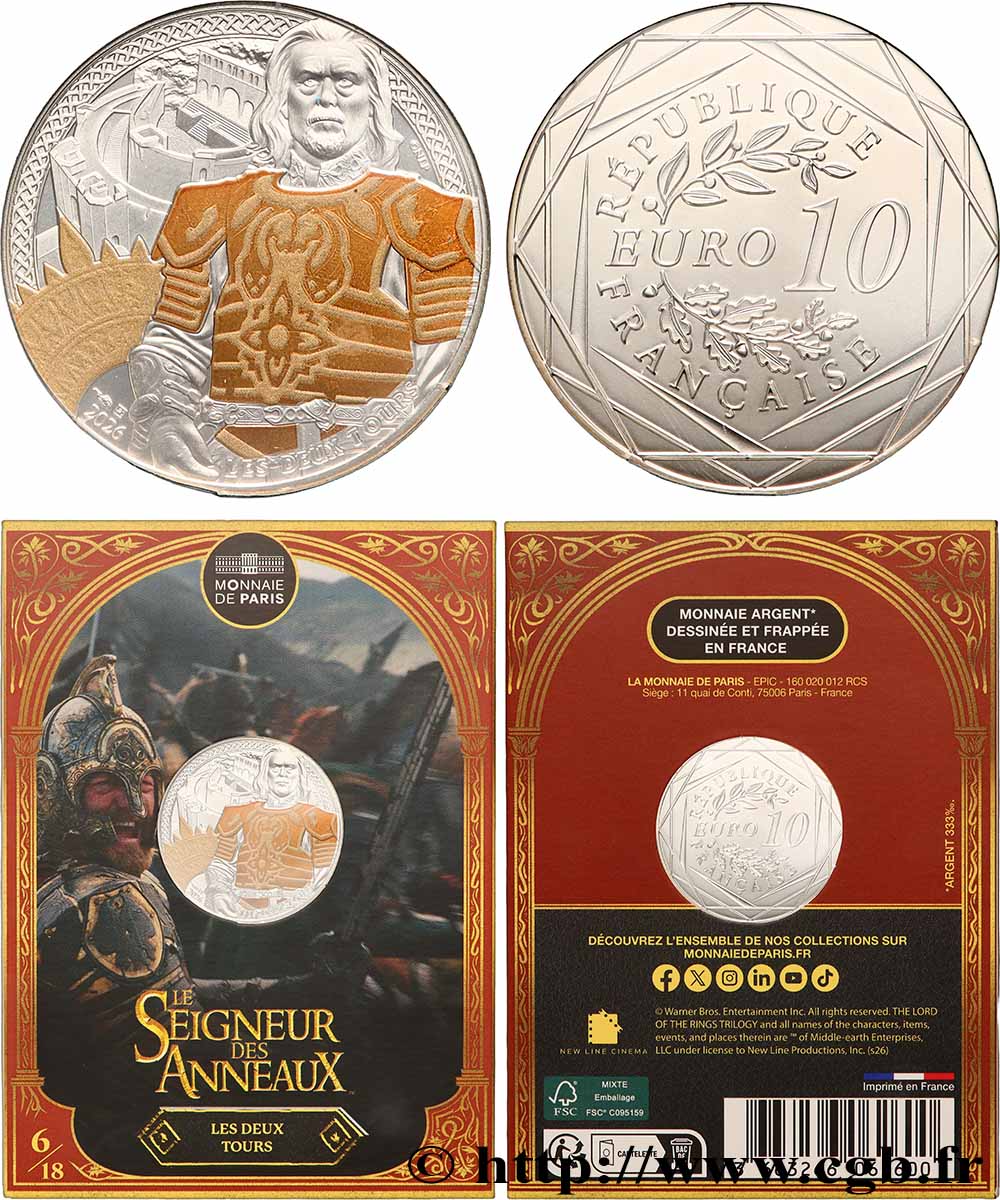 FRANCE 10 Euro LE SEIGNEUR DES ANNEAUX - THÉODEN 2026 FDC