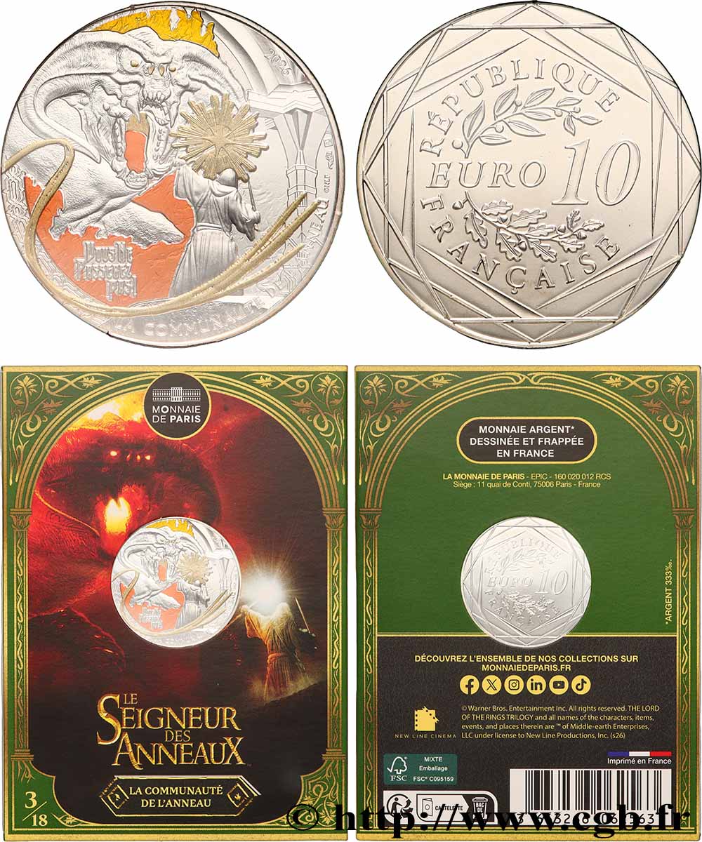 FRANCE 10 Euro LE SEIGNEUR DES ANNEAUX - GANDALF CONTRE LE BALROG 2026 FDC