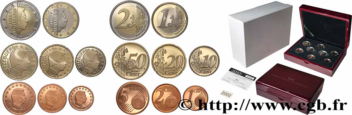 LUXEMBOURG COFFRET Euro BELLE ÉPREUVE 2002 BE