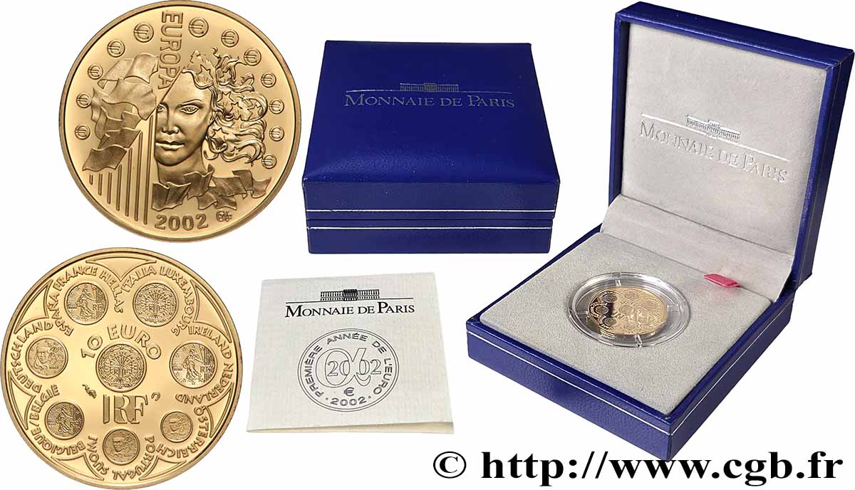 FRANCE BELLE ÉPREUVE 10 Euro L’EUROPA (1/4 d’once) 2002 BE