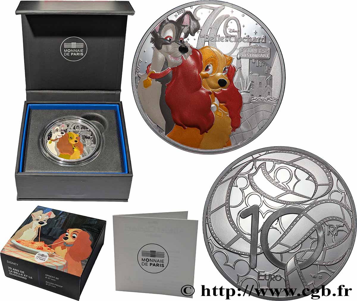 FRANCE BELLE EPREUVE 10 Euro LA BELLE ET LE CLOCHARD 2025 BE