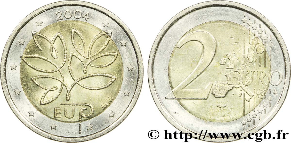 FINLAND 2 Euro ÉLARGISSEMENT DE L’UNION EUROPÉENNE tranche B 2004 MS63
