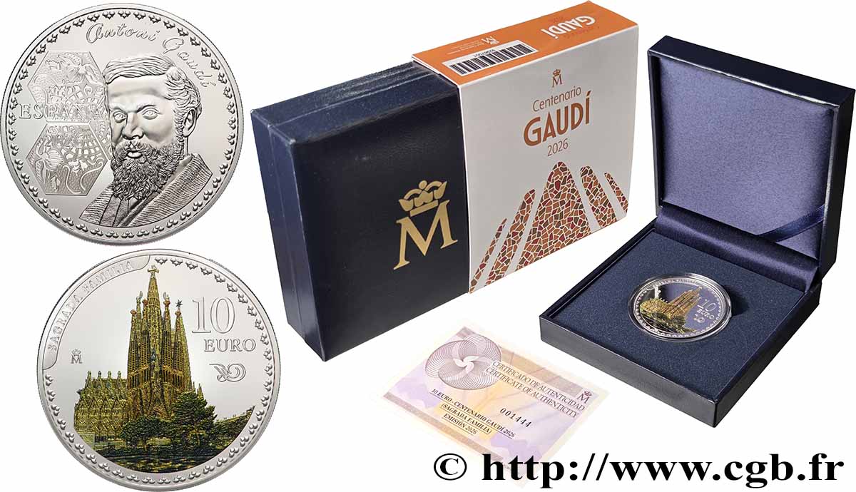 ESPAGNE BELLE EPREUVE 10 Euro GAUDI - SAGRADA FAMILIA 2026 BE