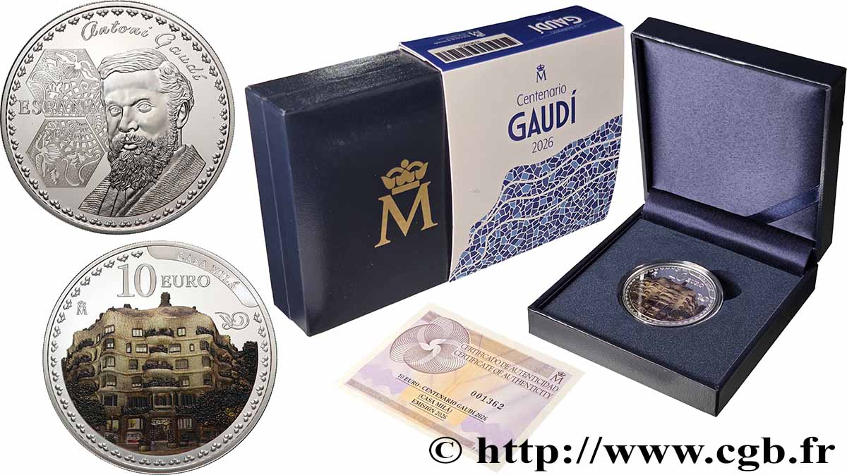 ESPAGNE BELLE EPREUVE 10 Euro GAUDI - CASA MILA 2026 BE