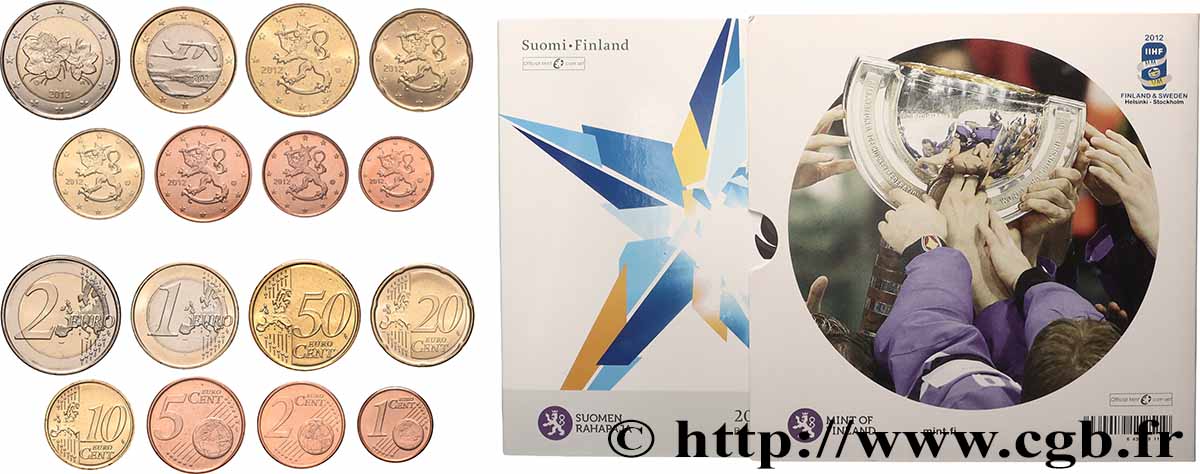 FINLAND SÉRIE Euro BRILLANT UNIVERSEL  2012 Brilliant Uncirculated