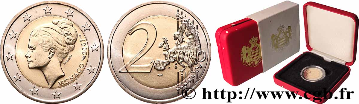 MONACO 2 Euro PRINCESSE GRACE 2007 Brilliant Uncirculated