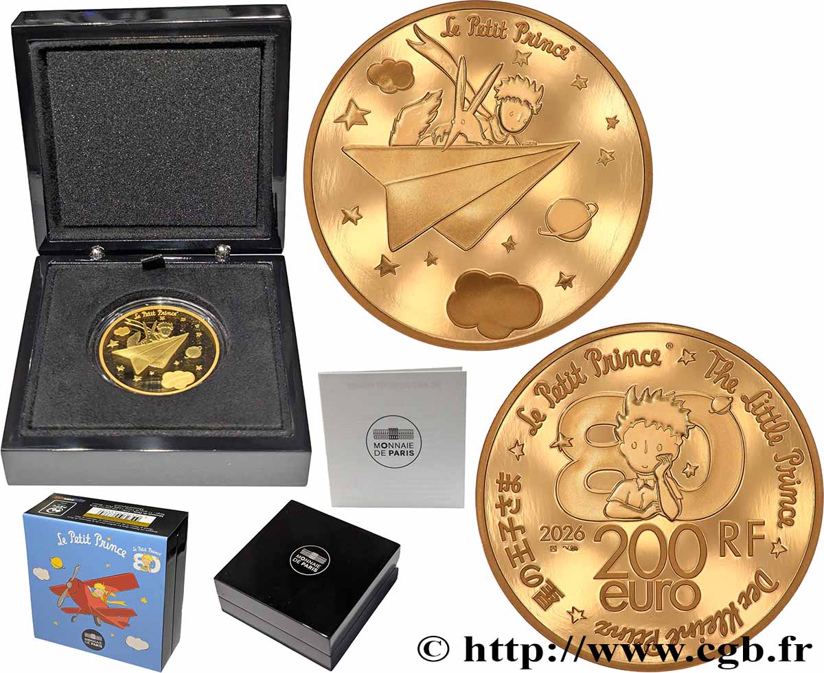 FRANCE BELLE EPREUVE 1 oz - 200 Euro 80 ANS DU PETIT PRINCE 2026 BE