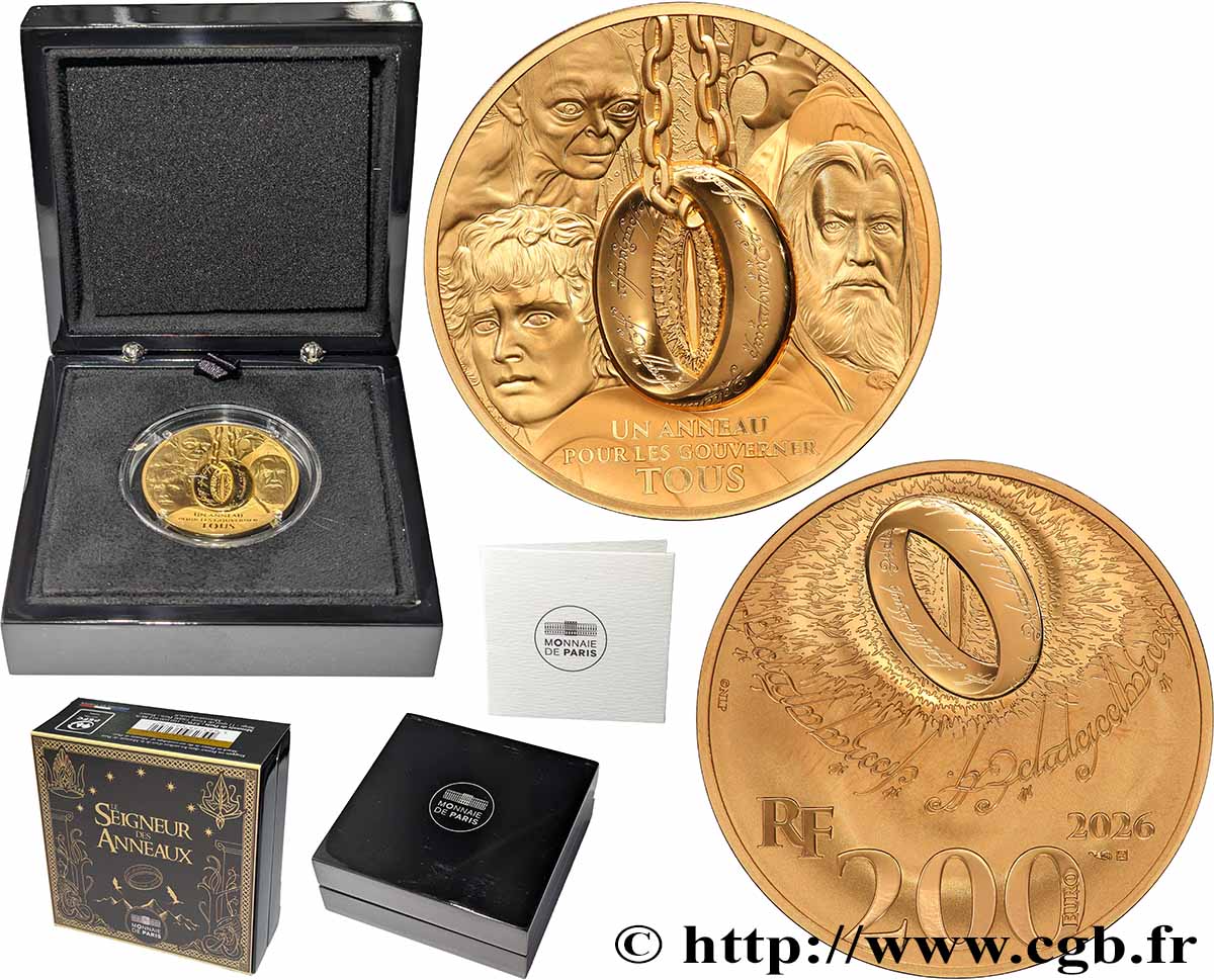 FRANCE BELLE EPREUVE 1 oz - 200 Euro LE SEIGNEUR DES ANNEAUX 2026 BE