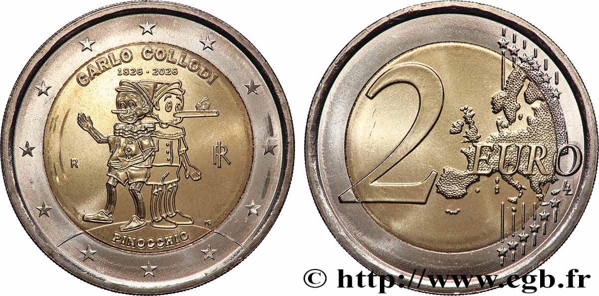 ITALIEN 2 Euro LES AVENTURES DE PINOCCHIO 2022