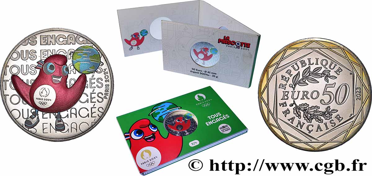 FRANCE 50 Euro TOUS ENGAGÉS 2023 FDC