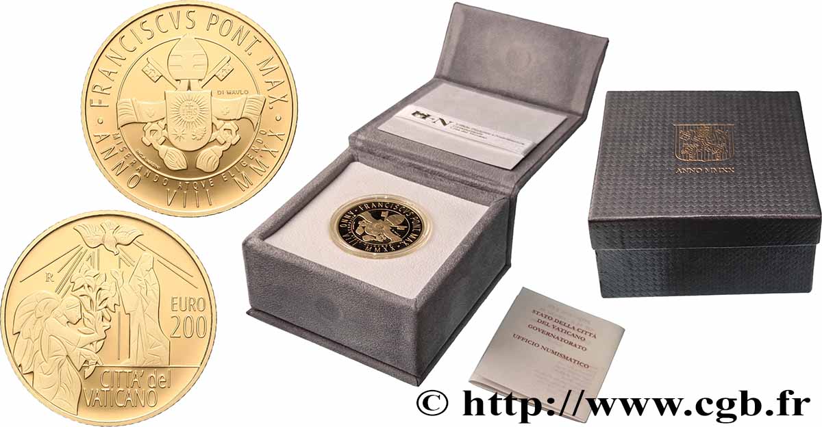 VATICAN BELLE EPREUVE 200 Euro ARCHANGE GABRIEL 2020 Be