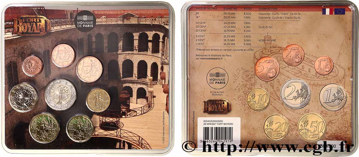 FRANCE SÉRIE Euro BRILLANT UNIVERSEL - Mini-Set - FORT BOYARD 2020 BU
