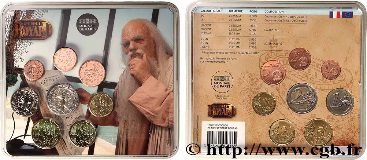 FRANKREICH SÉRIE Euro BRILLANT UNIVERSEL - Mini-Set - FORT BOYARD PÈRE FOURAS 2020