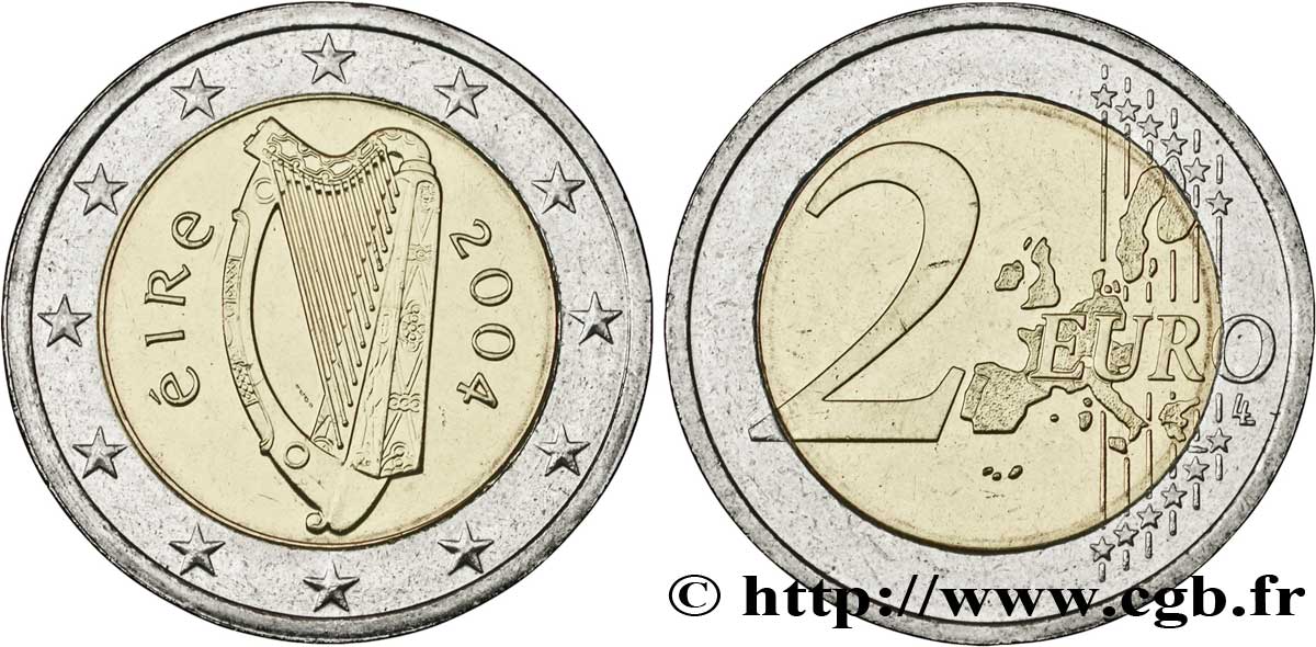IRLANDA 2 Euro HARPE tranche A 2004 MS63
