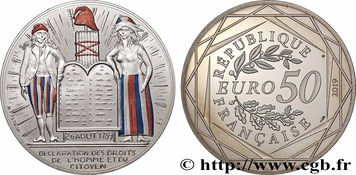 FRANCE 50 Euro DROITS DE L’HOMME 2019 SPL